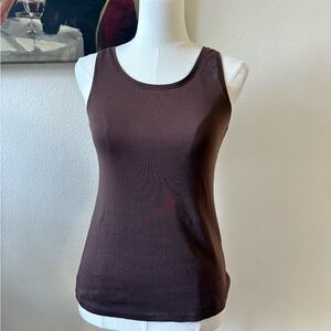 Brown Cotton Tank Top Cami